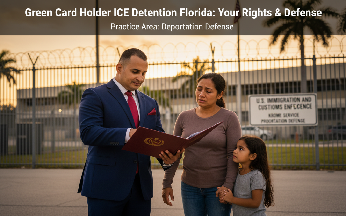 Detención de Titulares de Green Card por ICE en Florida: Sus Derechos y Defensa