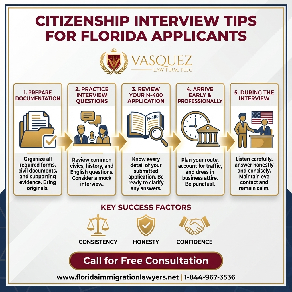 Key Statistics and Data for Consejos para la Entrevista de Ciudadanía en Florida