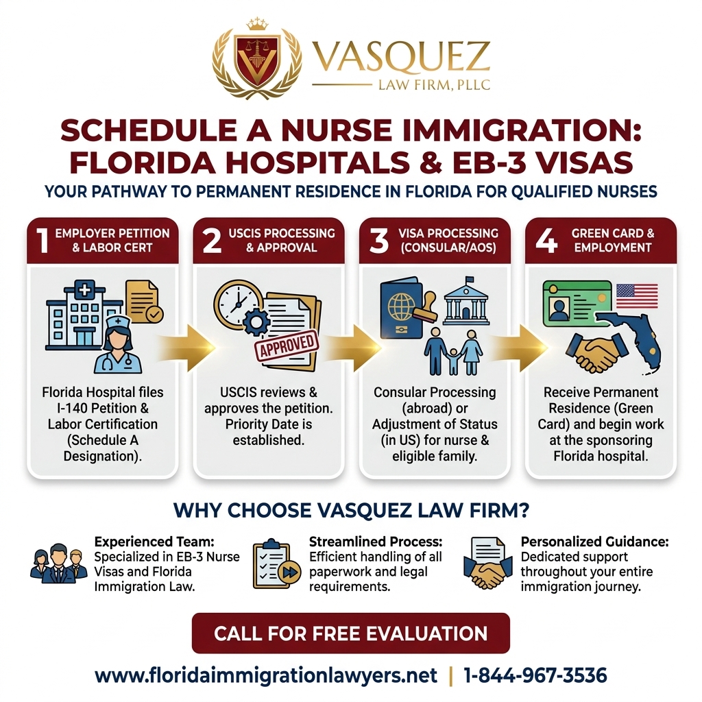 Key Statistics and Data for Schedule A Nurse Immigration: Florida Hospitals & EB-3 Visas