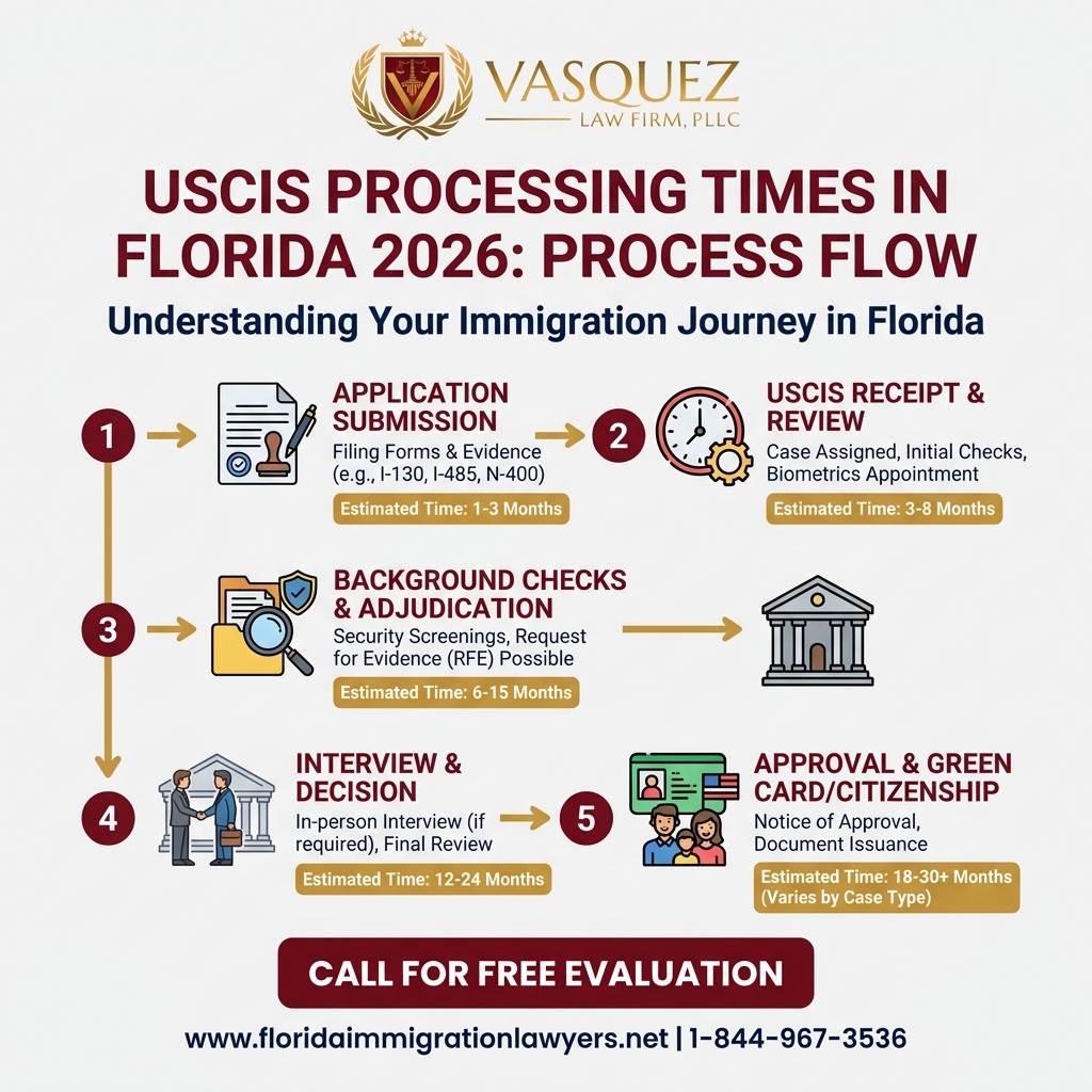 Key Statistics and Data for USCIS Processing Times in Florida 2026