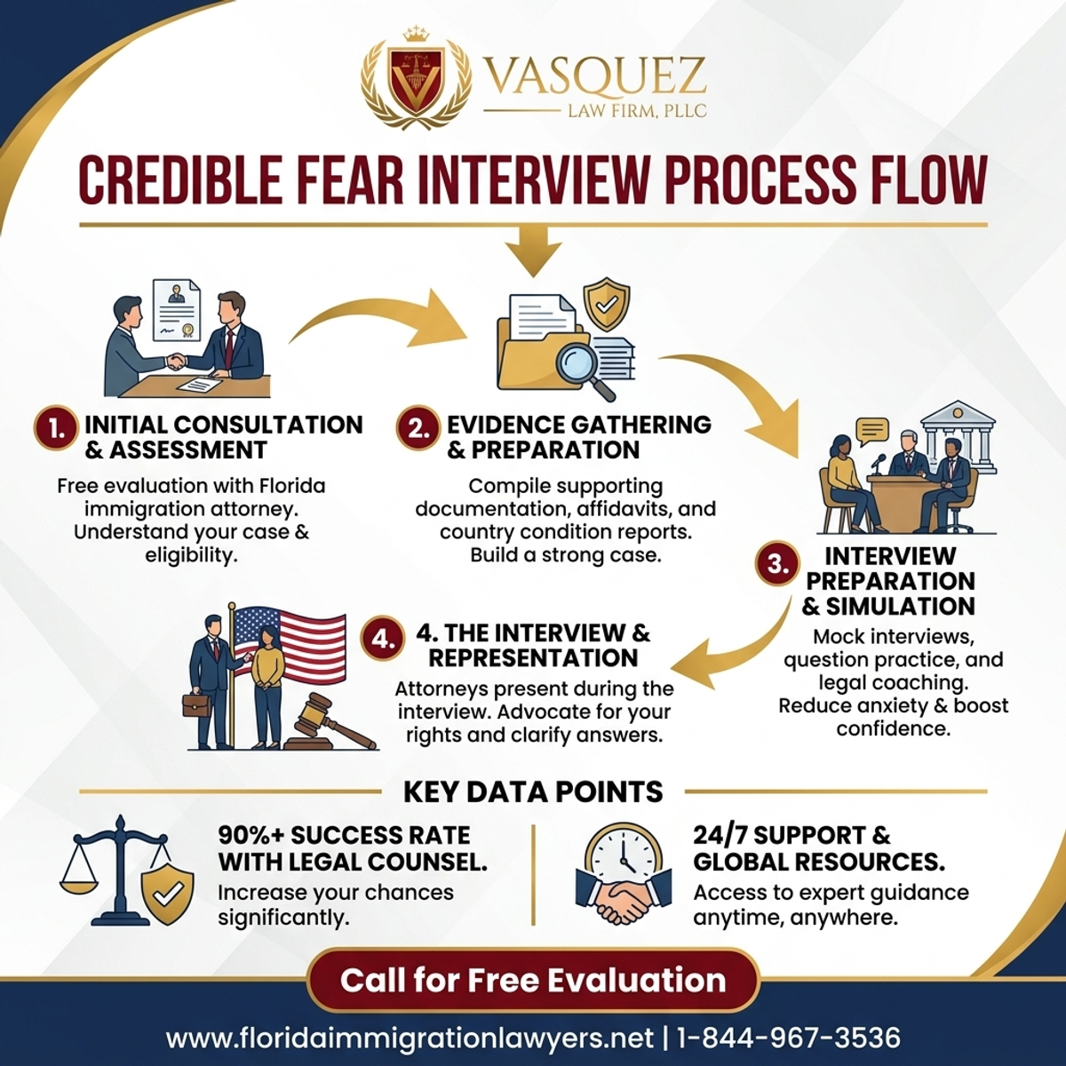 Proceso Paso a Paso para Abogado para Entrevista de Miedo Creíble en Florida