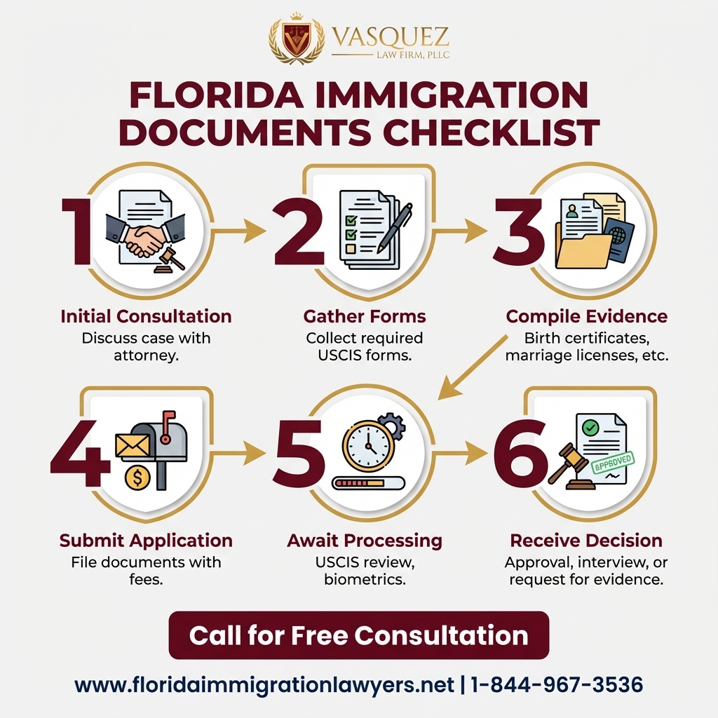 Process Timeline for Immigration Documents Checklist for Florida