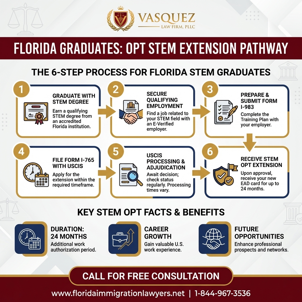 Process Timeline for OPT STEM Extension for Florida Graduates