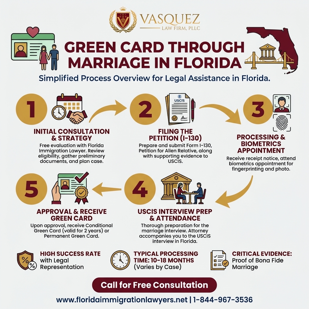 Process Timeline for Green Card Through Marriage in Florida