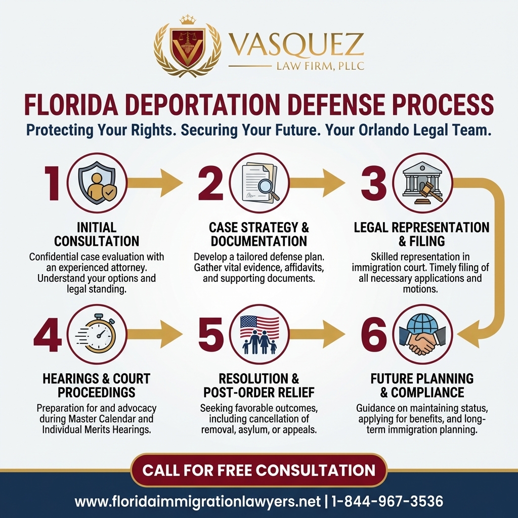 Process Timeline for Abogado de Defensa de Deportación en Orlando