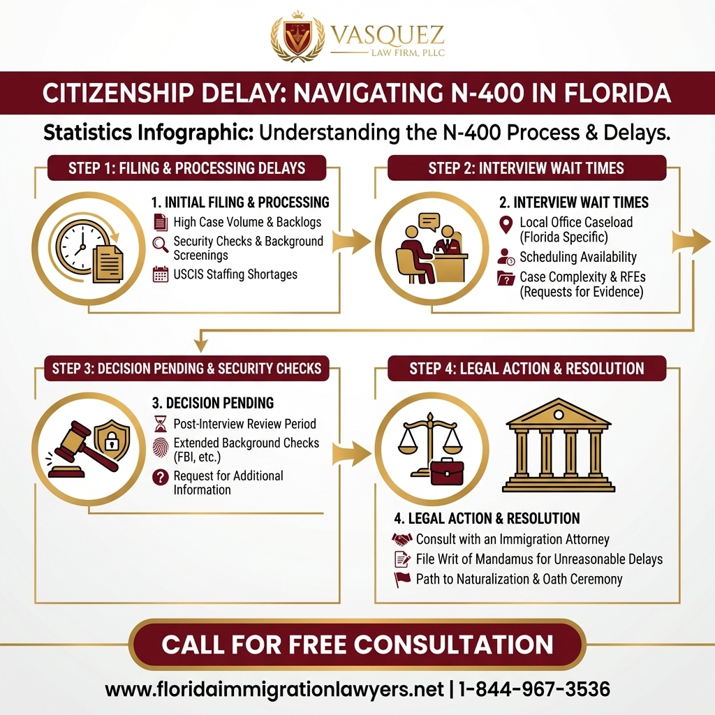 Process Timeline for Citizenship Delay: Navigating N-400 in Florida