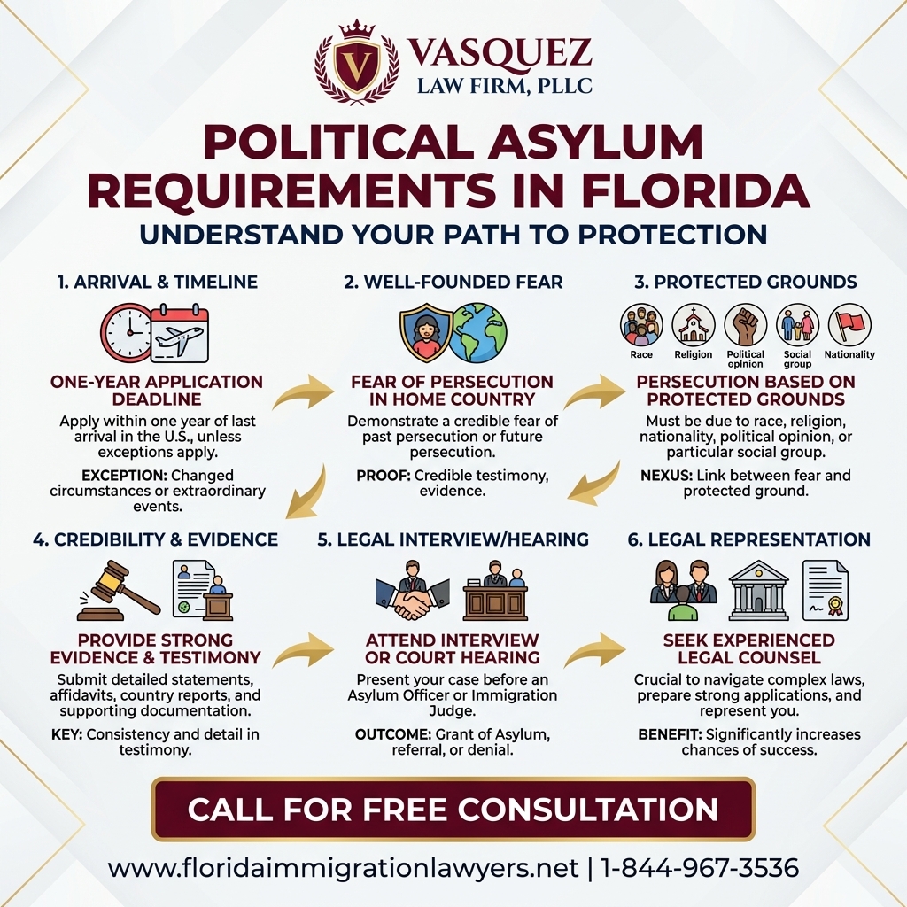 Process Timeline for Political Asylum Requirements in Florida