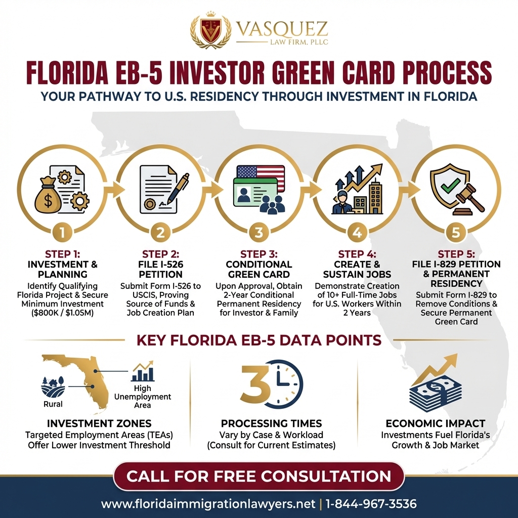 Process Timeline for EB-5 Investor Green Card in Florida