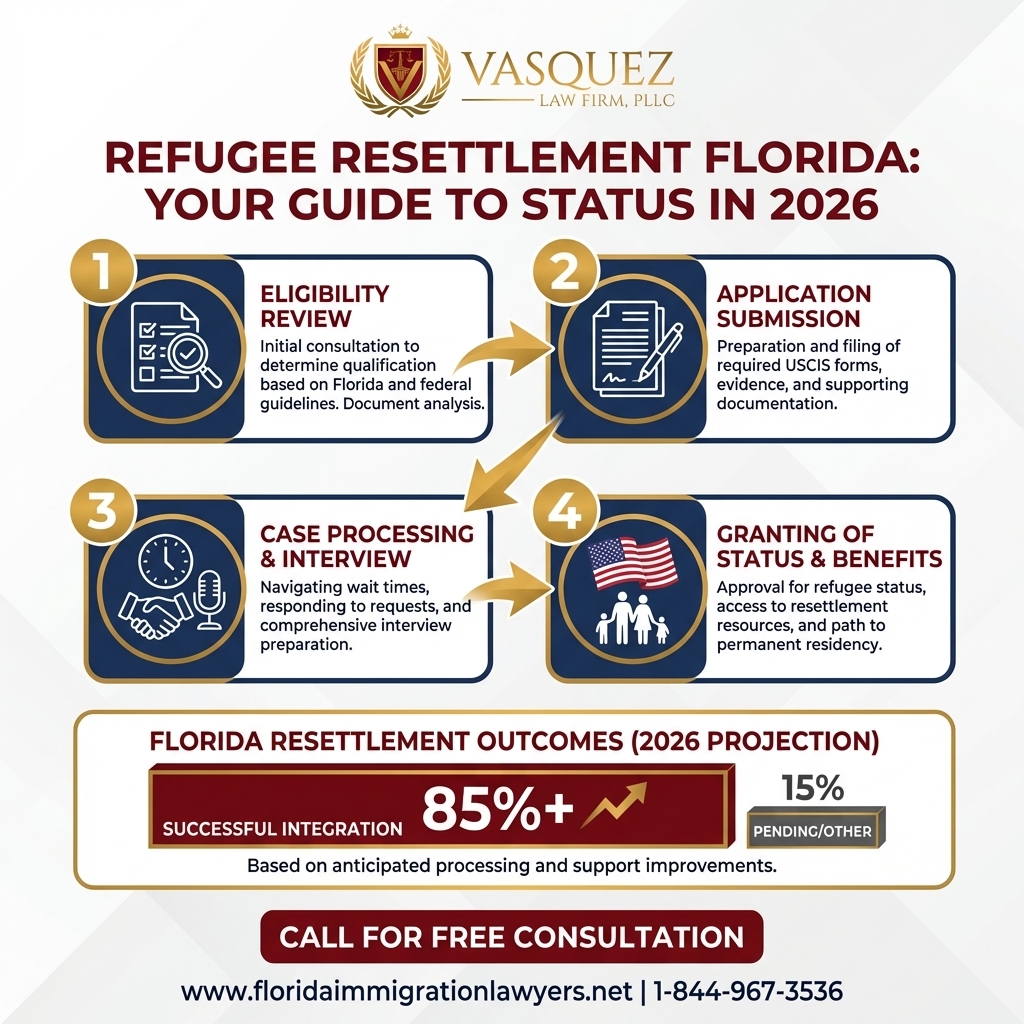 Process Timeline for Estatus de Refugiado Florida: Guía de Reasentamiento 2026