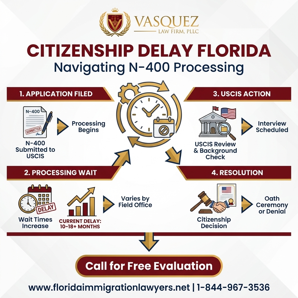 Process Timeline for Retraso Ciudadanía Florida: Navegando Proceso N-400