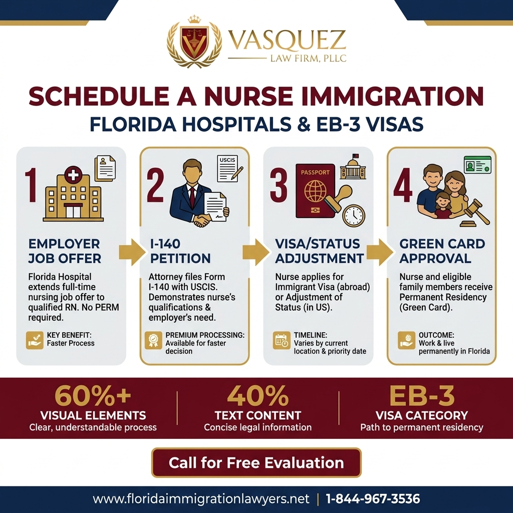 Process Timeline for Schedule A Nurse Immigration: Florida Hospitals & EB-3 Visas