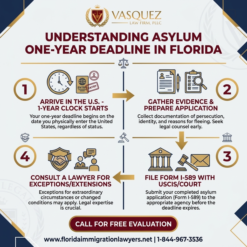 Process Timeline for Understanding Asylum One-Year Deadline in Florida