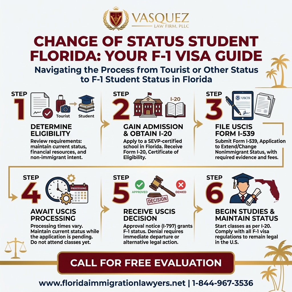 Process Timeline for Change of Status Student Florida: Your F-1 Visa Guide