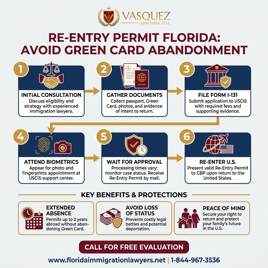 Process Timeline for Permiso de Reingreso Florida: Evite Abandono de Green Card