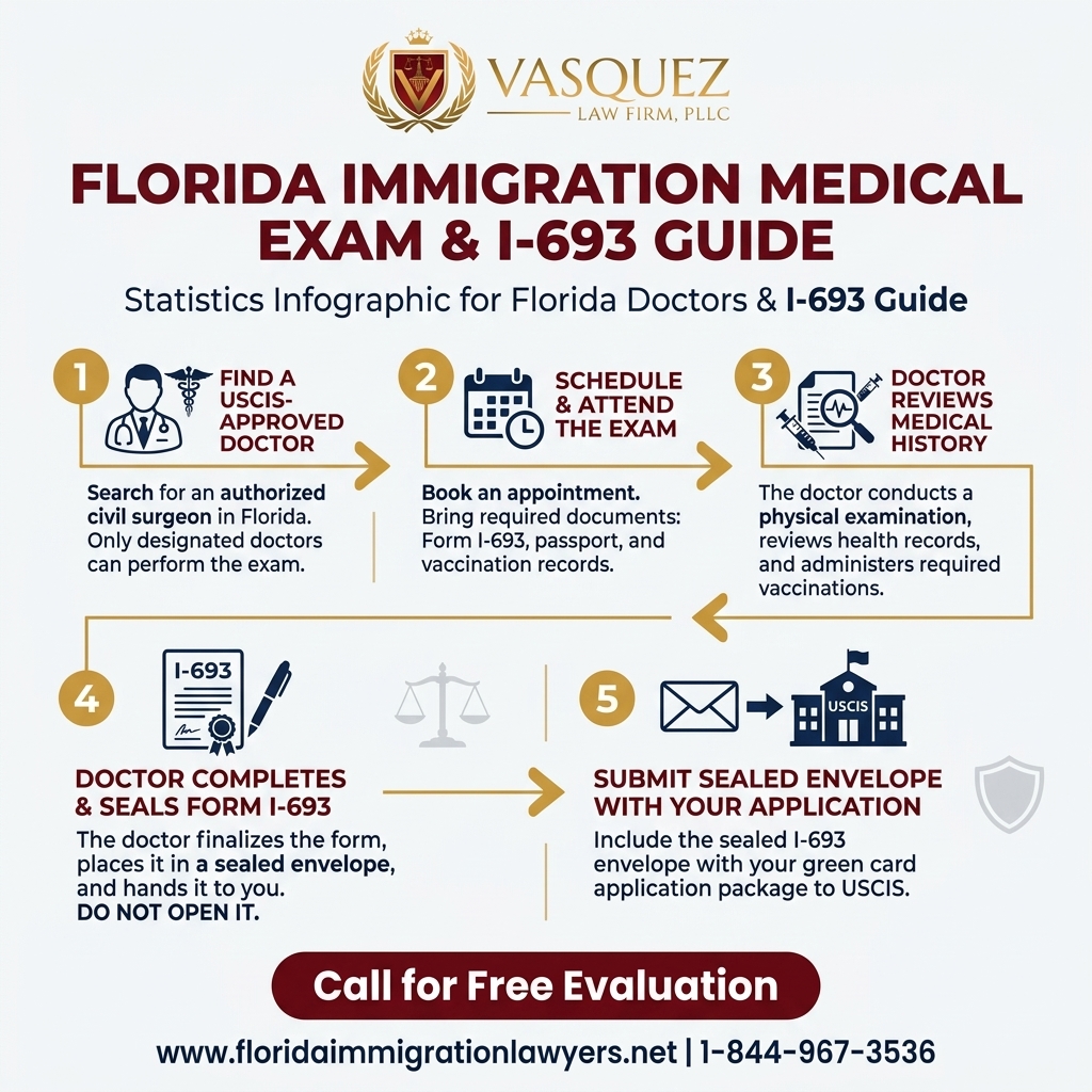 Process Timeline for Examen Médico de Inmigración: Médicos de Florida y Guía I-693