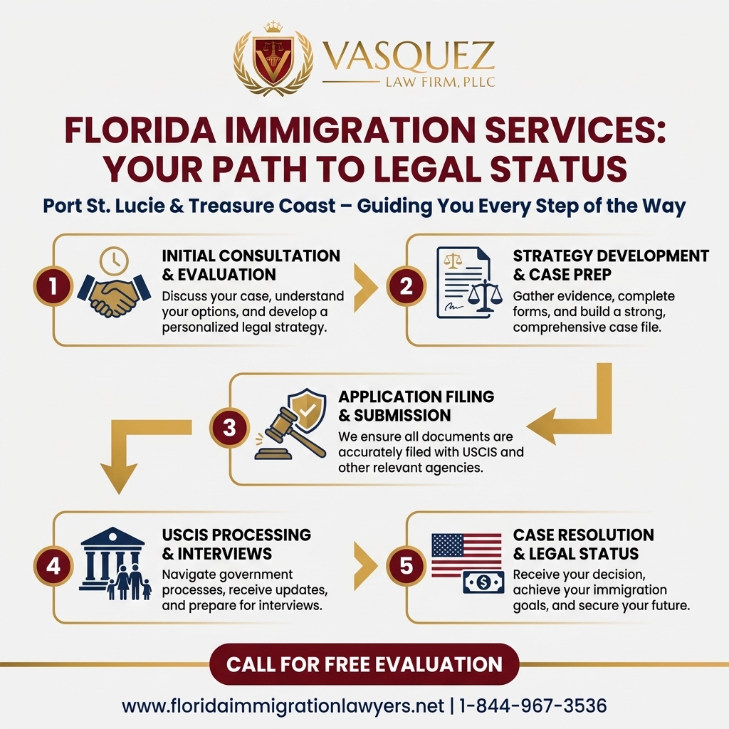 Process Timeline for Servicios de Inmigración Port St. Lucie y Treasure Coast