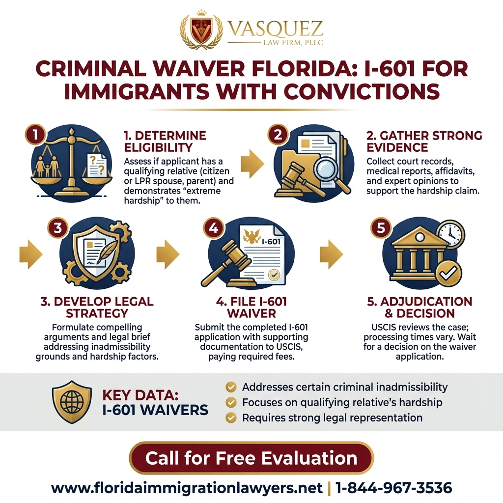 Process Timeline for Exención Criminal Florida: I-601 para Inmigrantes con Condenas