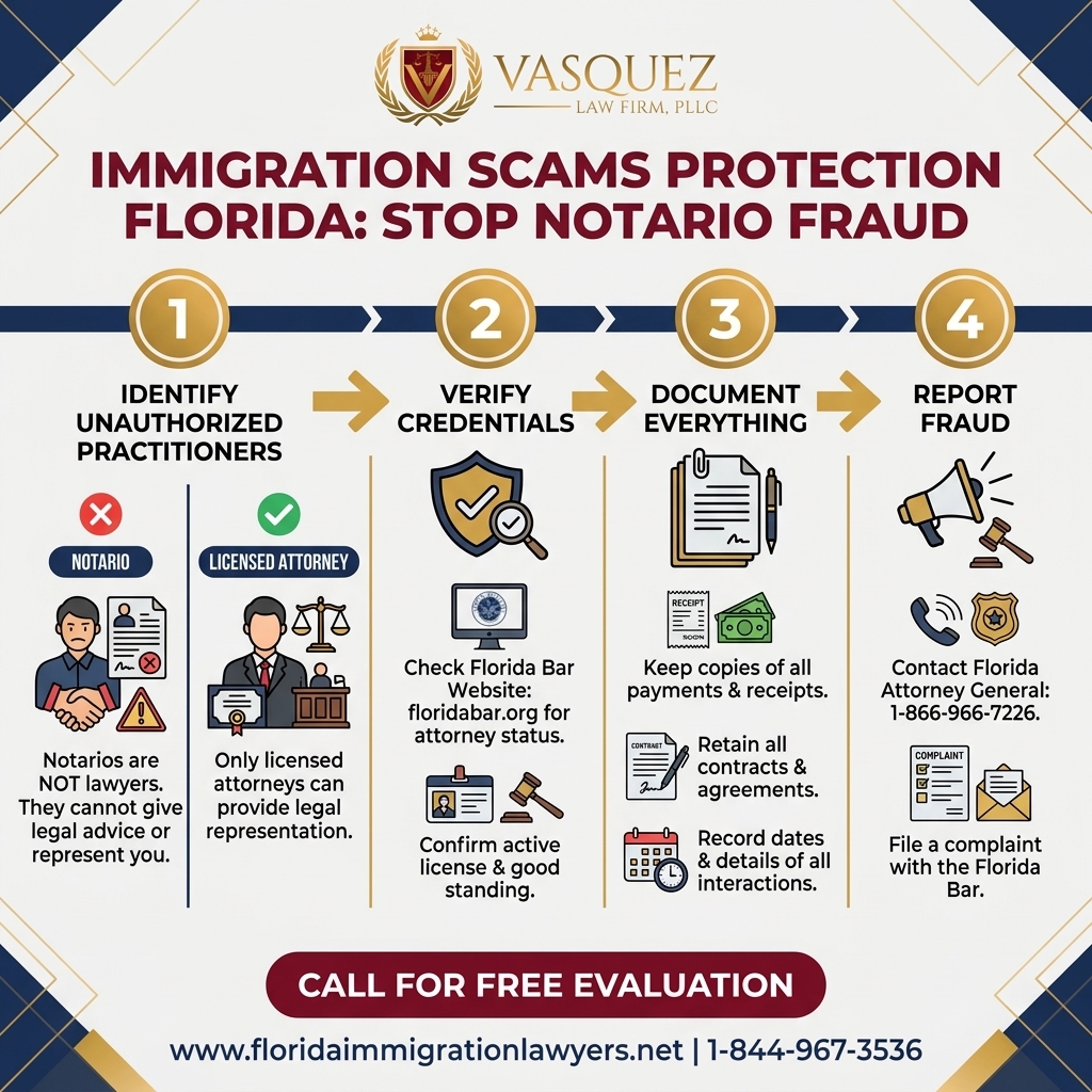 Process Timeline for Protección Contra Estafas Migratorias Florida: Fraude Notario