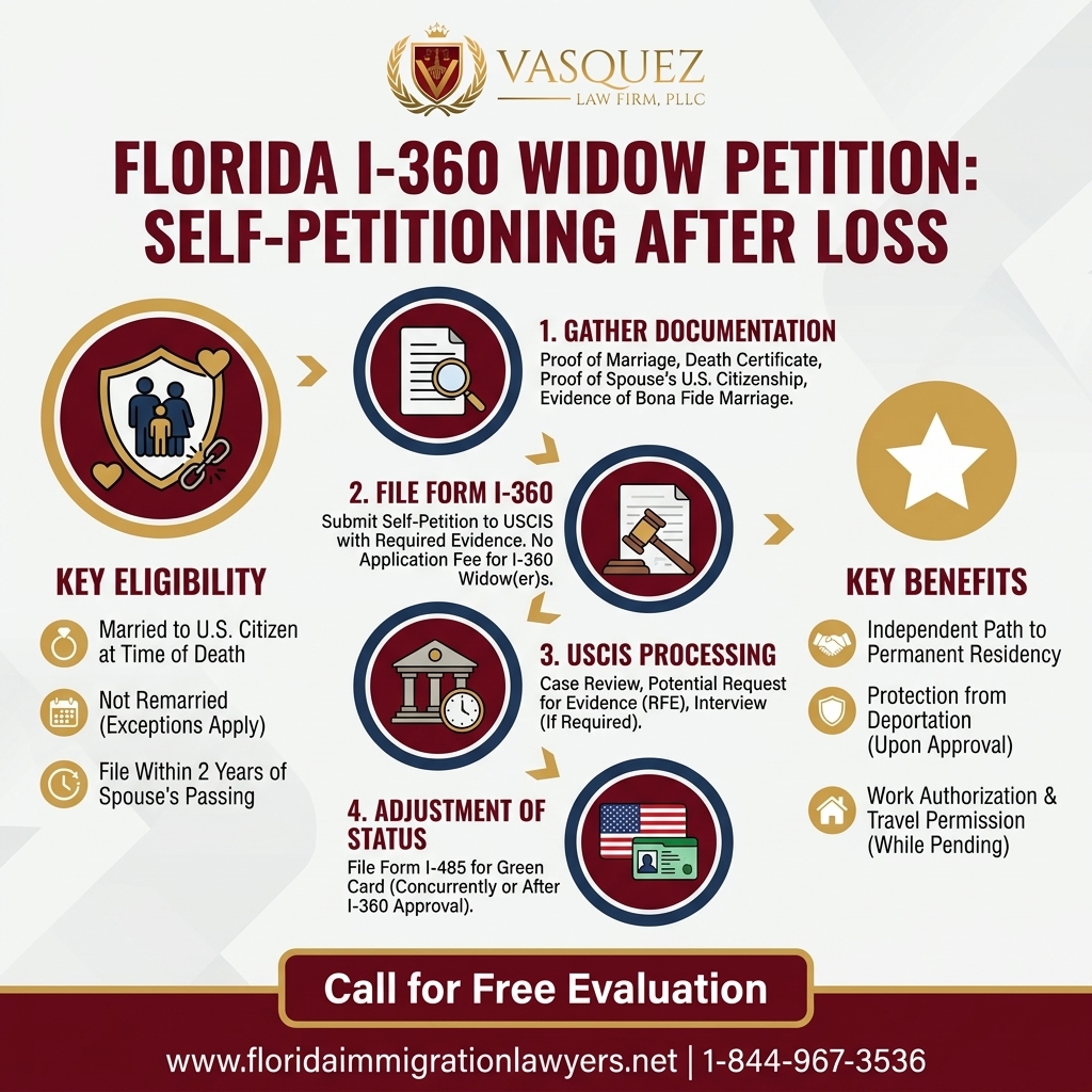Process Timeline for Petición I-360 Viuda Florida: Auto-Petición Tras Pérdida