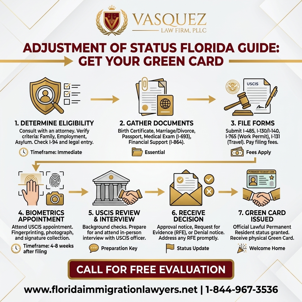 Process Timeline for Adjustment of Status Florida Guide: Get Your Green Card