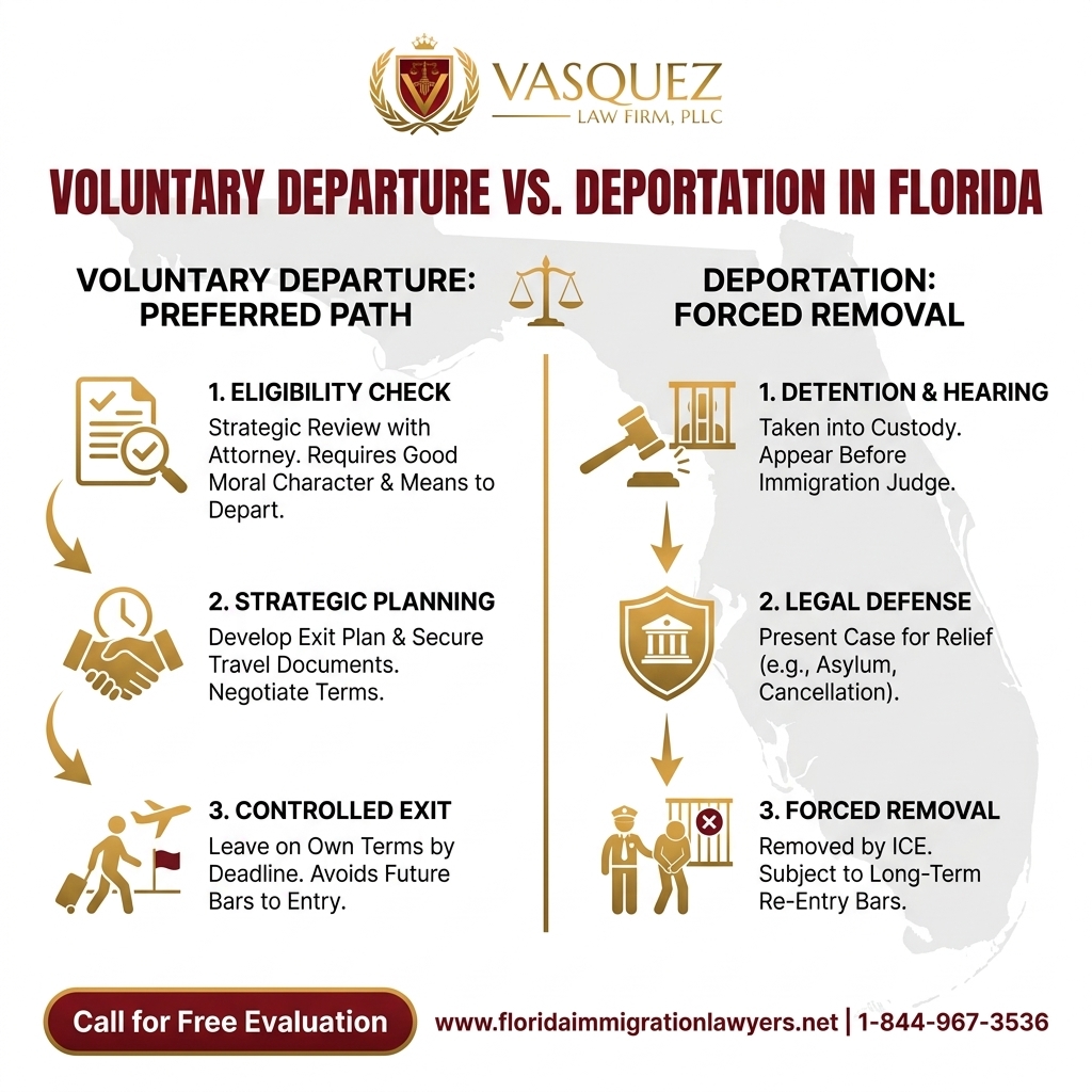Process Timeline for Voluntary Departure vs Deportation in Florida | VLF Florida