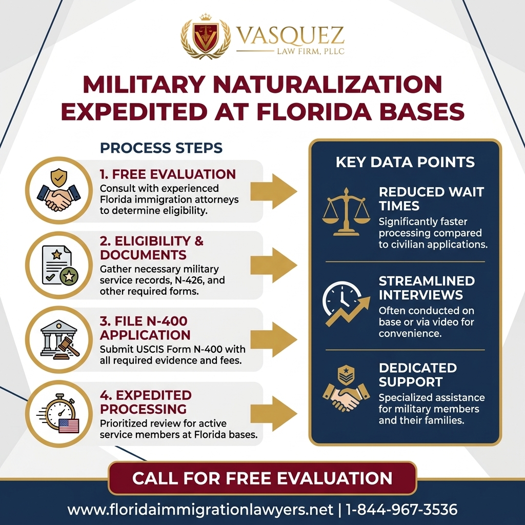 Process Timeline for Military Naturalization Expedited at Florida Bases