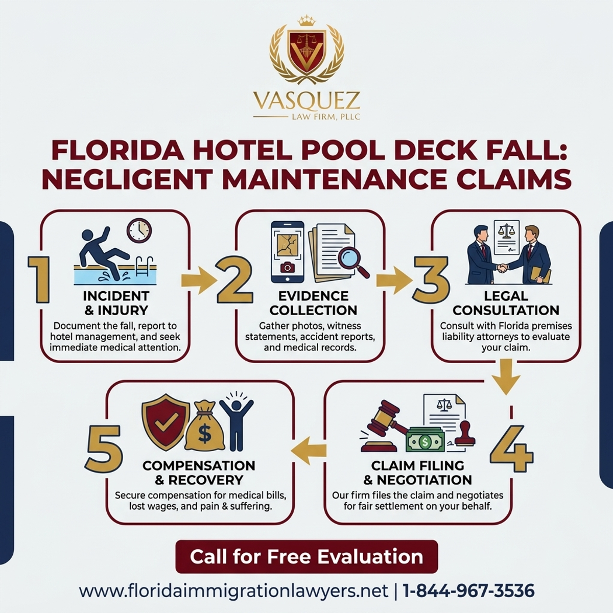 Step-by-Step Process for Caída en la piscina del hotel en Florida: Reclamos por mantenimiento negligente