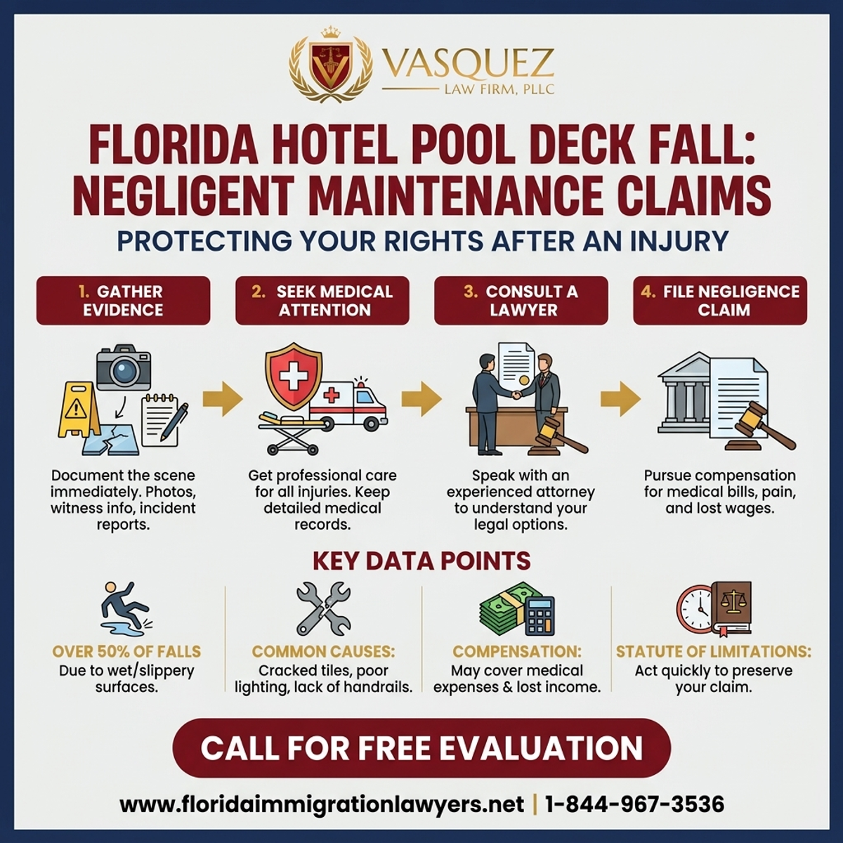 Key Statistics and Data for Florida Hotel Pool Deck Fall: Negligent Maintenance Claims